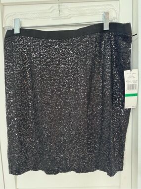 Nue Options Black Sequin Pencil Skirt